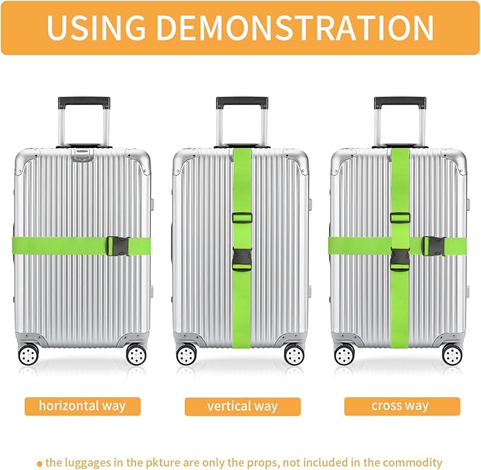 BILIONE Luggage Straps, 79" Long Belts Keep Suitcase Secure While Traveling, TSA Approved Add a Bag Premium Accessory for Travel Bag Closure (2PCS Orange)