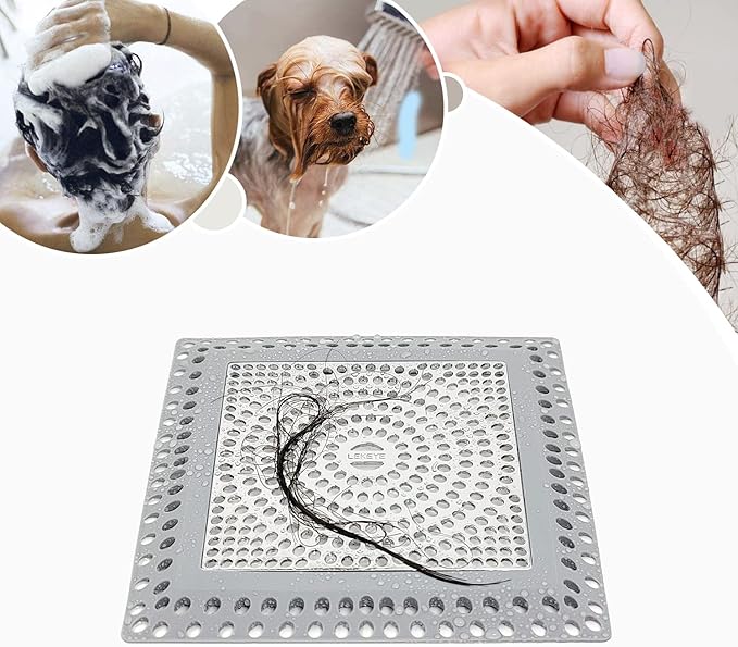 LEKEYE Shower Drain Hair Catcher | Drain Strainer | Shower Drain Cover Stainless Steel and Silicone