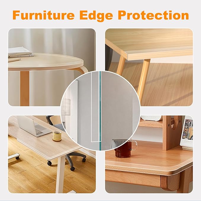 1.4 in x 13.12 FT, Clear Soft Corner Protectors for Furniture Strips, Sharp Edge & Table Bumper, Window Edge, Wall Protector, Soft Corner Guards Safe for Proofing, Table Corner Protectors in Family