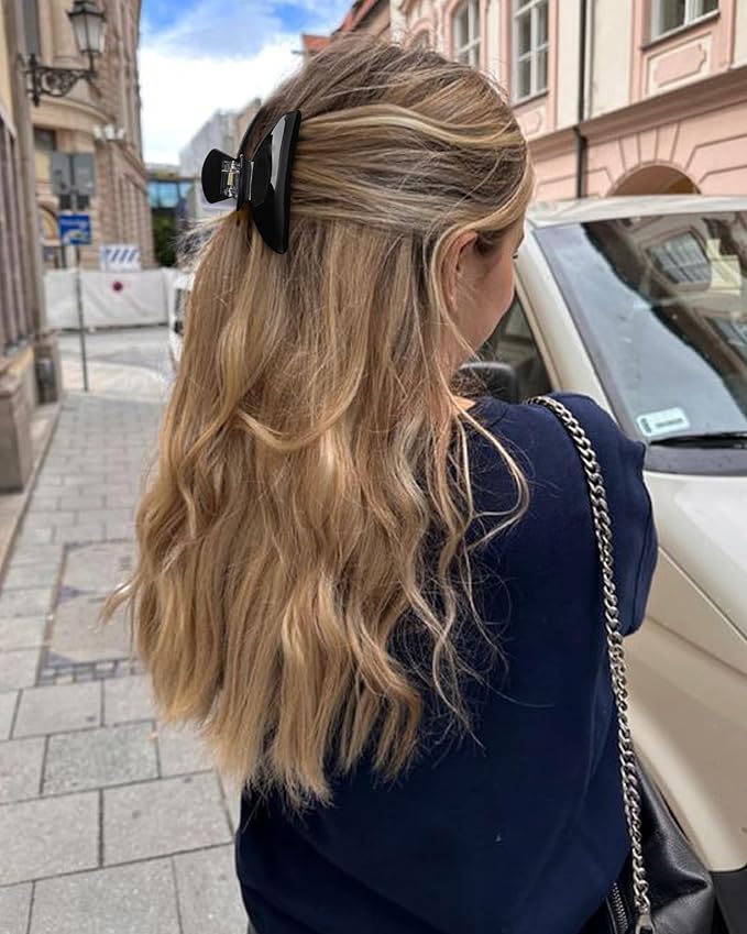 4Pcs Large Acrylic Clips - Big Non-Slip Banana Barrettes for Thick Hair, Strong Hold Jaw Clips for Women Girls