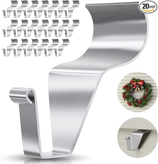 Antimbee Heavy-Duty Stainless Steel Siding Hooks, 20 Pack Vinyl Siding Hooks Hanger, No-Hole Siding Hanging Hanger for Hanging on Patio, Vinyl Siding Clips Applicable to Outdoor or Holiday Decoration