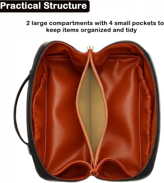 Travel Makeup Bag,Large Capacity Cosmetic Bags for Women,Waterproof Portable Pouch Open Flat Toiletry Bag Pattern Makeup Bag