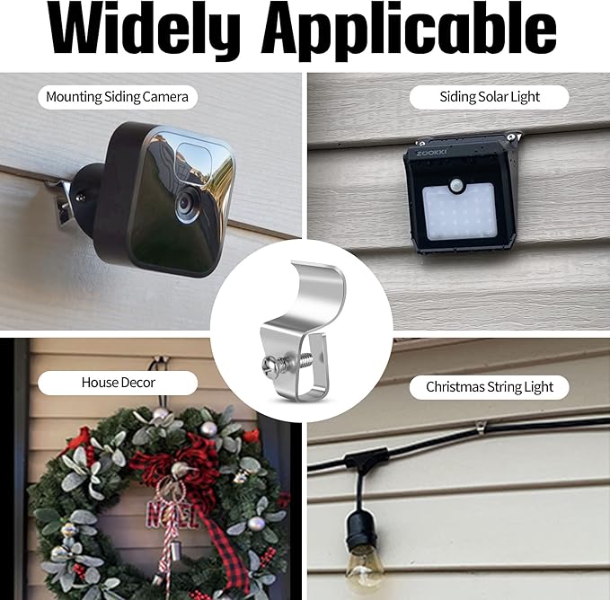 Antimbee No-Hole Outdoor Camera Mount,40-Pack Vinyl Siding Clips,Vinyl Siding Hanger for Blink, Arlo, Ring, No-Damage, No Drilling, Weatherproof-304 Stainless Steel Home Siding Hooks - New Upgrade