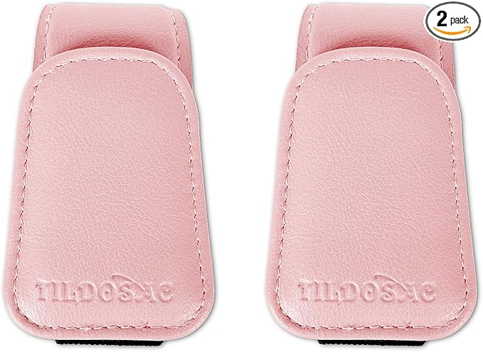 Sunglass Holder Organizer Clip for Car Visor, Durable and Scratch Resistant Sunglasses Organizer with Magnetic Clip, Pink Car Interior Essentials Accessories for Men Women Aesthetic