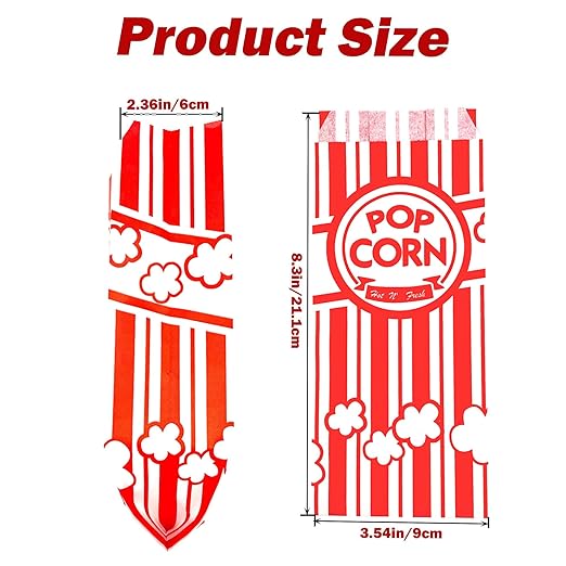 Homrelaxy 800 Pcs Paper Popcorn Bags, 1 oz Popcorn Bags Individual Servings, Bulk Pop Corn Sleeves for Pop Corn Machine, Movie Night, Cinema, Carnival, Party, Concessions