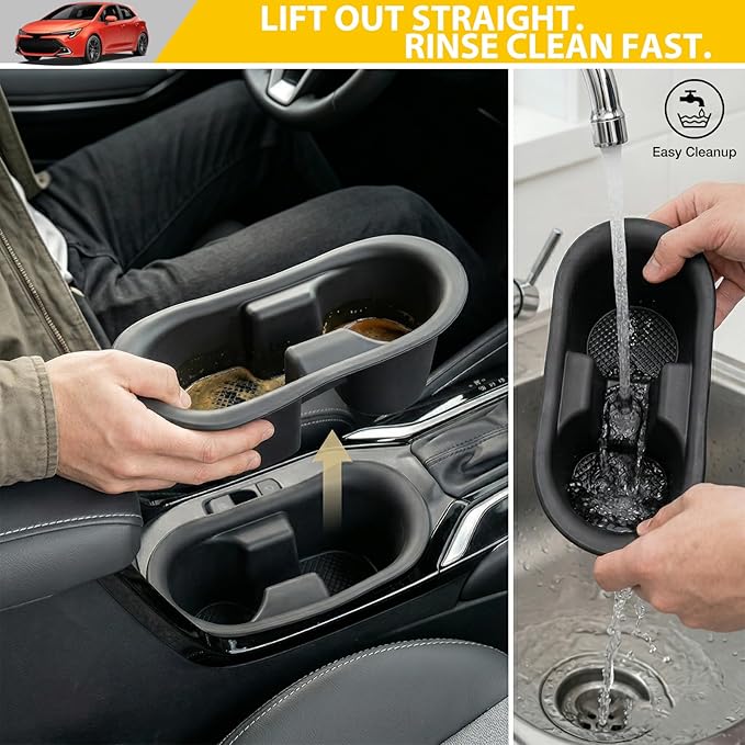Cup Holder for 2023-2026 Toyota Corolla Sedan Hatchback Center Console Cup Holder Insert Cupholder Organizer Coaster Liner for 23-26 Corolla Interior Accessories