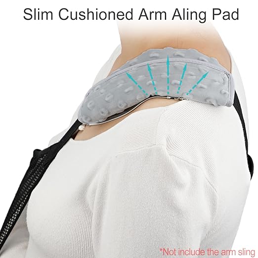 Cushioned Arm Sling Padding for Neck Slim Sling Pad Neck Strap Cushion Comfort Shoulder Support Rotator Cuff Surgery Arm Immobilizer Brace Carry Padded Cover Pillow Wrist Hand Injury, Pack of 2 Gray