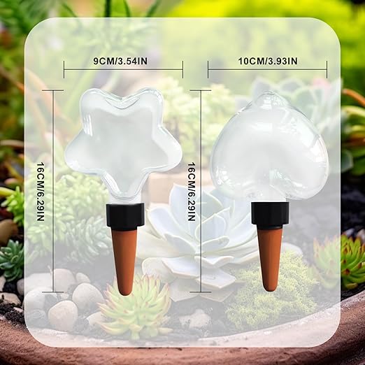 Star-Shaped 7.04oz/200ml Plant Watering Globes - 6 Self Watering Globes for Outdoor ＆ Indoor Plants - Automatic,Slow,Self Watering Spikes Care of Plants Everyday