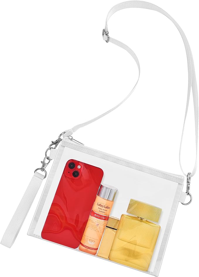 Bagenius Clear Bag for Stadium Events, Clear Purse with Detachable Strap, Sports fan Handbag Purses for Game Day and Concert