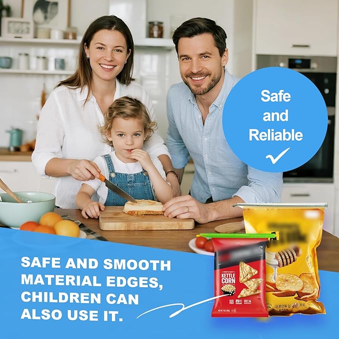 Food Sealing Sticks, Bag Clips 16 Pcs Reusable Bag Sealer Sticks Used For Sealing Various Sealable Snacks Cereal Foods Plastic Bag Sealers (S01-American style)