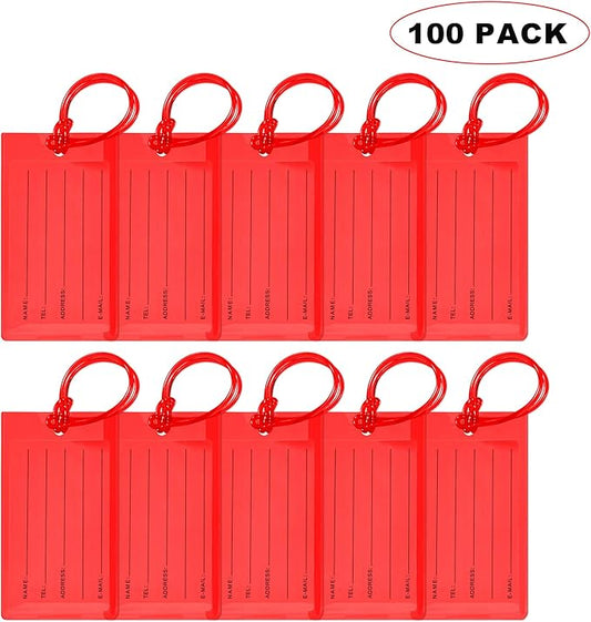 Sodsay 100 Pack Luggage Tags for Suitcases, Airplane Travel Essentials for Flying, International Travel Must-Haves, and Luggage Accessories