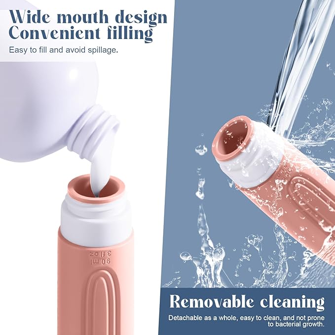 Travel Bottles for Toiletries, 3oz TSA Approved Travel Size Toiletries, Silicone Leak-Proof Refillable Containers, Squeezable Liquid Essentials Bottles W/Clear Bag (COLORFUL)