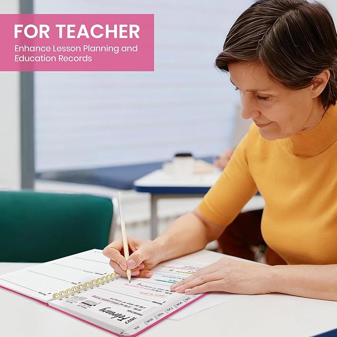 Planner 2026-2027 for Women & Men, Academic Monthly and Weekly Calendar Planner, Jul 2026 - Jun 2027, A4 (8.5" x 11"), Teacher Student Planning Book with Tabs, Ideal for Office School Supplies - Berry Pink