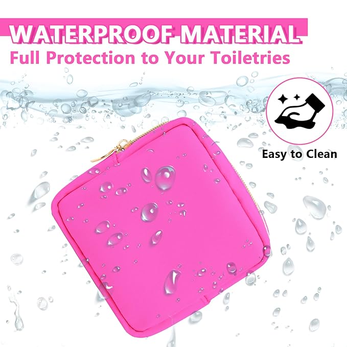 6 Pcs Waterproof Mini Makeup Bag Pouch for Purse,Small Cosmetic Travel Bag Pouch Nylon Toiletry Organizers Bag for Women Girls,Cute Mini Zipper Preppy Coin Purse for School Work Camping Travel