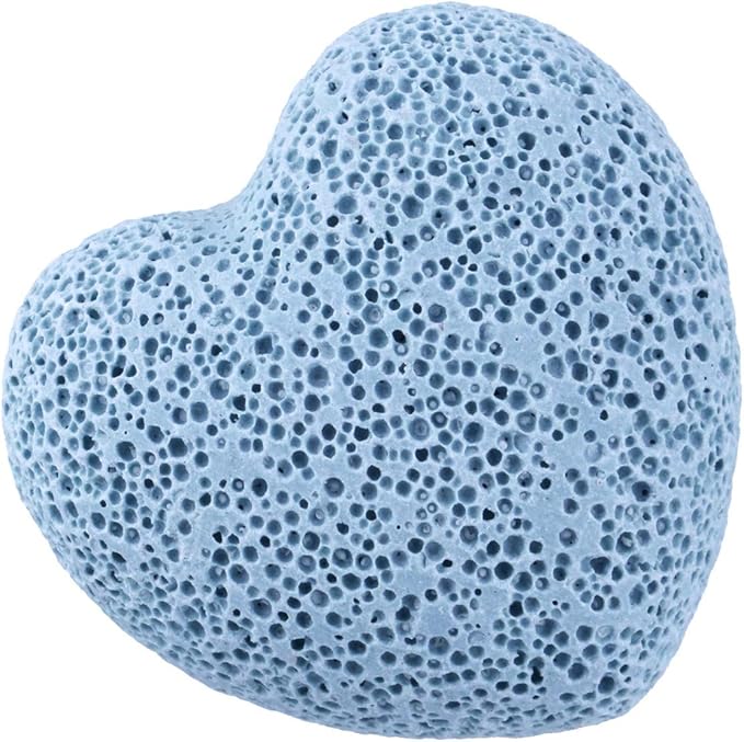 rockcloud Blue Lava Rock Stone Heart Shape Pocket Stones Dyed Lava Rocks Aromatherapy Essential Oil Diffuser Set, 0.9 Inch, 10 Pcs