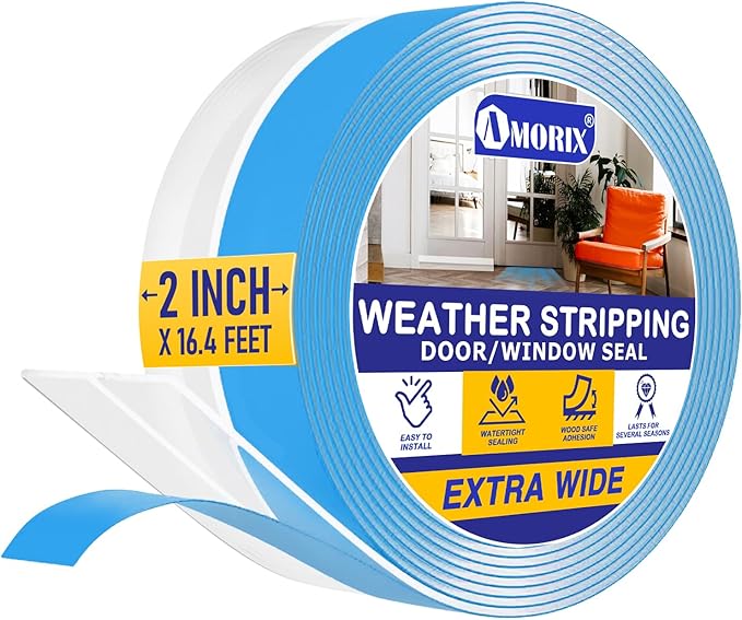 Weather Stripping Extra Thick 2mm Door Draft Stopper 16.4 FT(L) x 2 in(W) Bottom Seal Strip for House and Glass Shower, Windows, Weatherproof Soundproof Silicone Door Sweep for Collision and Gaps