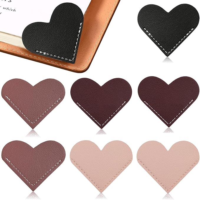 Automatic Bookmark Book Marks for Reading Women Men Kids, Silicone Bookmarks for Women Kids Book Lovers, Unique Book Markers for Reading (8-Pack Heart Bookmark)