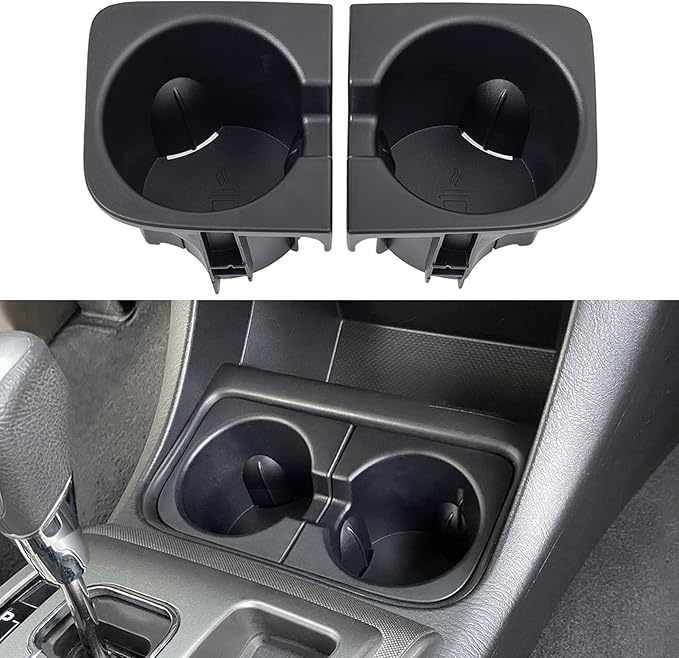 JDMCAR Car Cup Holder Inserts Replacement for Toyota Tacoma 2005 to 2015, Durable Cup Holder Inserts Drink Holder Accessories 66991-04012,66992-04012, Black