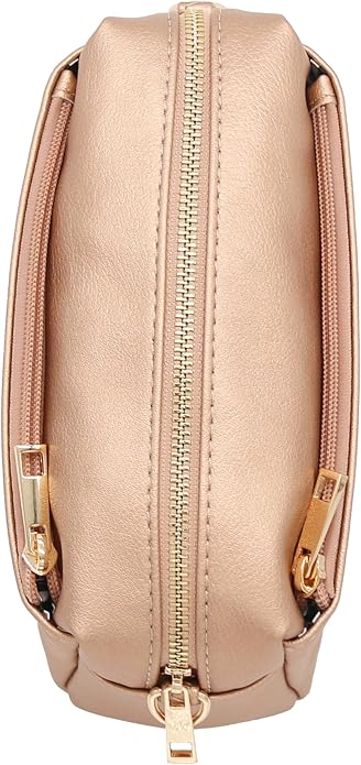 FashionPuzzle Triple Zip Small Crossbody Bag