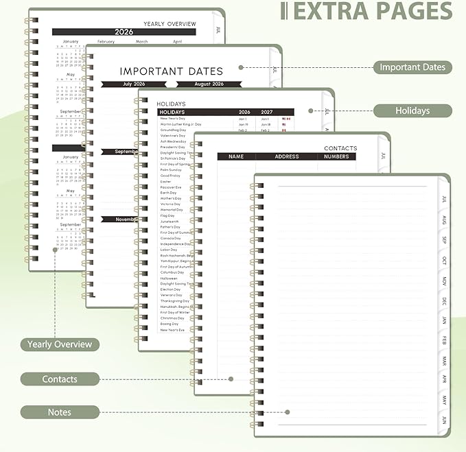 Planner 2026-2027, Weekly and Monthly Academic Planner, July 2026 - June 2027, Hardcover Calendar Agenda Book for School Year Planning, School Supplies for Teacher and Student, Letter Size(8.5'' x 11'')