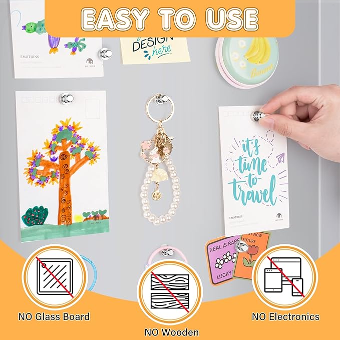 30 Pack Fridge Magnets, Strong Magnets for Whiteboard, Refrigerator Magnets, Magnets Fridge, Small Strong Magnet for Kitchen, Office, Classroom, Locker