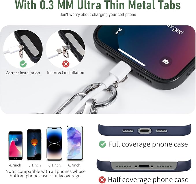 Clip and Go Strap for Phone with Wallet Crossbody Phone Lanyard and Detachable Checkered Bag with ID Window and RFID Pouch for Daily Travel.
