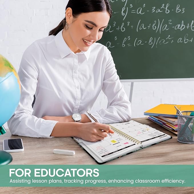 Academic Planner 2026-2027, Weekly and Monthly Calendar Book, July 2026 – June 2027, Hardcover Planner with Tabs, Perfect for Teachers, Students, Women & Men, A5 (6.4" x 8.5") - Crane