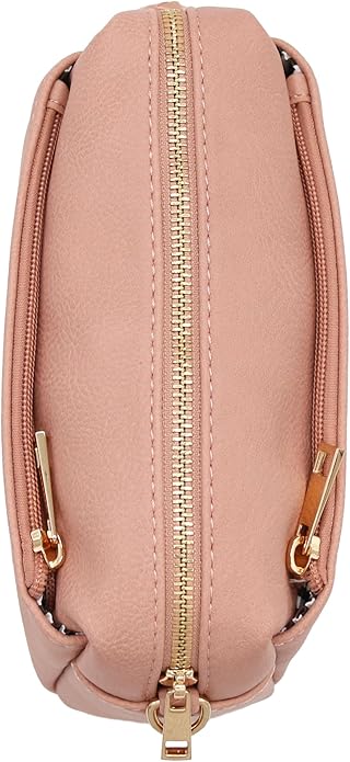 FashionPuzzle Triple Zip Small Crossbody Bag