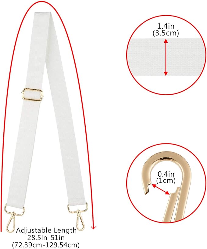 Wide Shoulder Purse Strap Replacement Adjustable Belt Canvas Bag Crossbody Handbag
