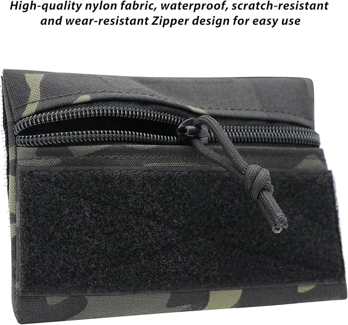 Qavctw Tactical Admin Pouch Bag with Hook and Loop Tool Storage Bag Snack Pouch Candy Bag Hanging Pouches Backpack Accessory Pouch