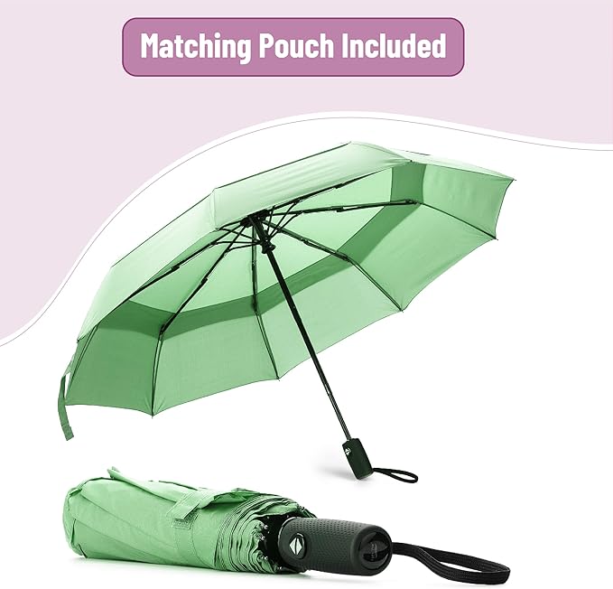 Mr. Pen- Windproof Travel Umbrella, Small Water-Resistant Automatic Folding Umbrella for Rain and Sun, Light, Compact and Portable for Women & Men, Fits Car & Backpack