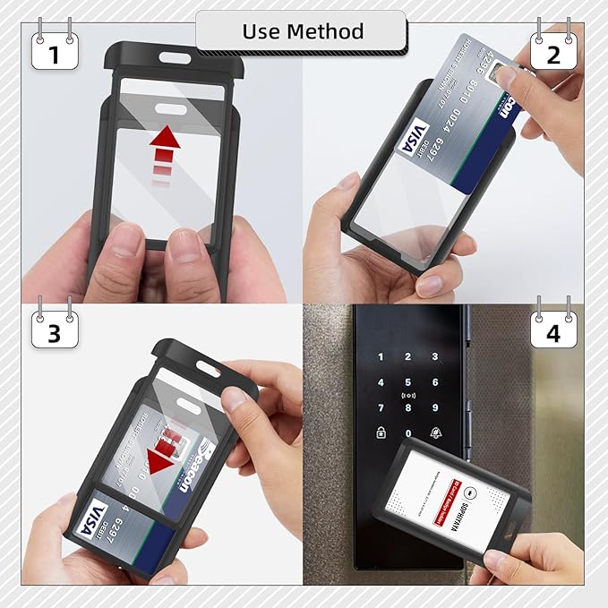 2 Pack Sliding Badge Holder with Double-Sided Windows Key Card Work Badge Sleeve for Office School Factory Teacher Student (White)
