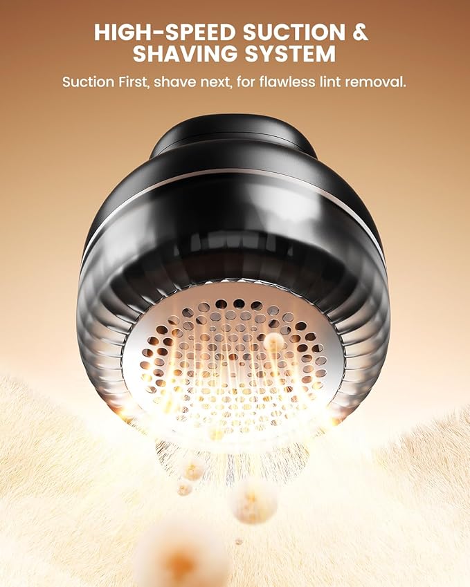 Rechargeable Fabric Shaver, Lint Remover with 3D Floating Blades & Powerful Motor, Portable Sweater Shaver with Digital Display, 3 Speeds Electric Lint Shaver for Clothes, Sweaters, Furniture