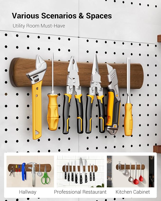 Magnetic Knife Holder for Wall, 18 Inch Wood Strong Magnetic Knife Strip, Housewarming Gifts for New Home, Kitchen Storage Space Savers, Farmhouse Kitchen Utensil Organizer Essentials