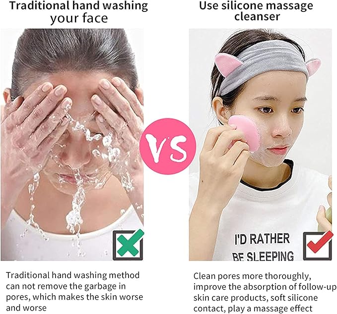 Silicone face Scrubber for Women Facial Cleansing Brush Silicone Face Wash Brush Manual Waterproof Cleansing Skin Care Face Brushes for Cleansing and Exfoliating