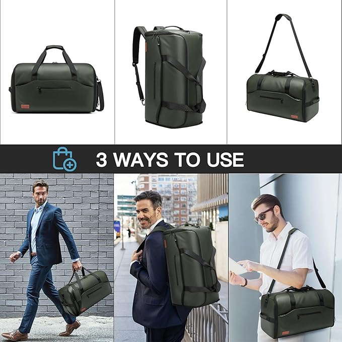 Garment Bags for Travel, 45L Carry-on Convertible Garment Duffle Bag for Men Women - 3-in-1 Hanging Suit Travel Bag with Shoulder Strap