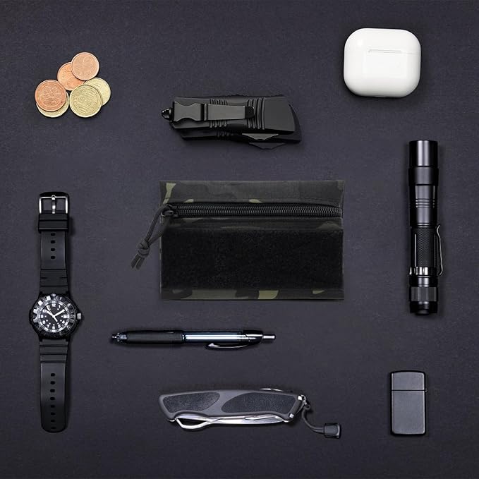 Qavctw Tactical Admin Pouch Bag with Hook and Loop Tool Storage Bag Snack Pouch Candy Bag Hanging Pouches Backpack Accessory Pouch