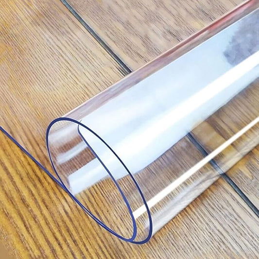 LovePads Clear Table Cover Protector, 46 x 84 Inch 2mm Thick Plastic Table Cover, Table Protector for Dining Room Table, Waterproof Dresser Cover Top for Kitchen, Coffee, Writing Desk
