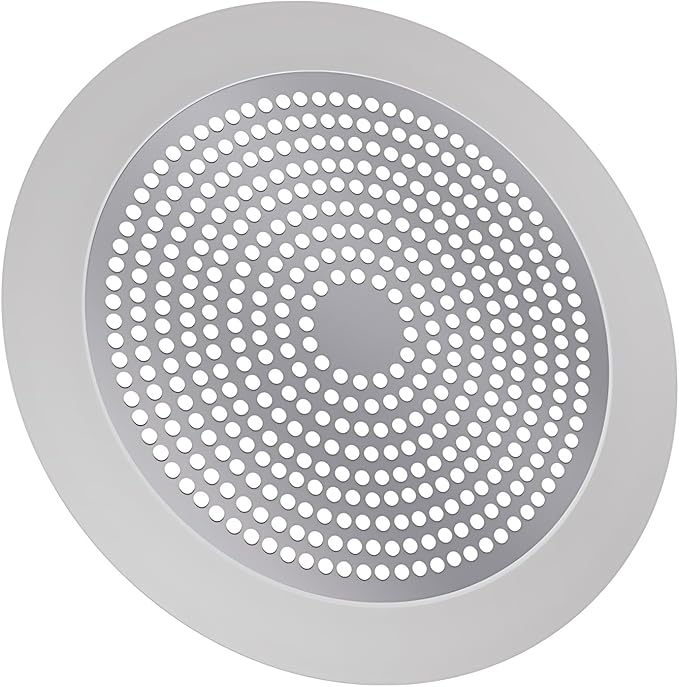Round Shower Drain Cover Hair Catcher 5.5 inch, Hair Stopper for Bathtub Drain Bathroom Shower Drain Strainer Sink Protector Filter Weighted Stainless and Silicone Shield (5.5 in)