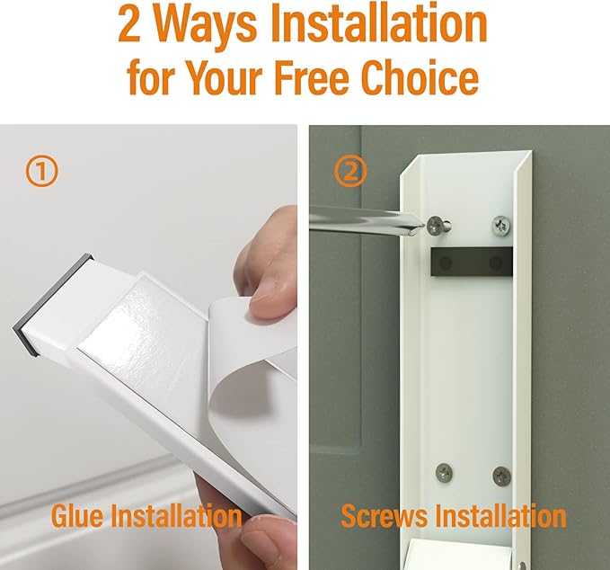 Door Stopper, Door Holder, No Drilling Door Stoppers, Easy Pedal Kick Down Door Stop (White x 1 Pack)