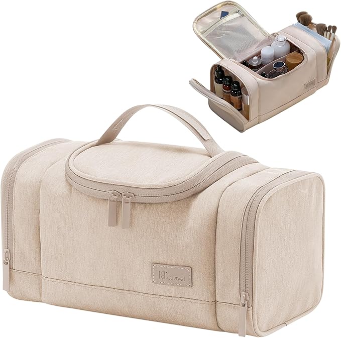 Waterproof Small Toiletry Bag for Women, Travel Toiletry Organizer Cosmestic Bag for Toiletries Accessories, Suitable Capacity Makeup Bag for Travel-Sized Essentials, Pink