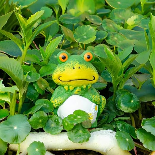 Qinsuikai 4 Pack Plant Watering Devices, Frog Shape Terracotta Watering Spikes, Vacation Self Watering Planter Insert, Automatic Plant Waterer for Indoor Outdoor Plants (Big Frog)