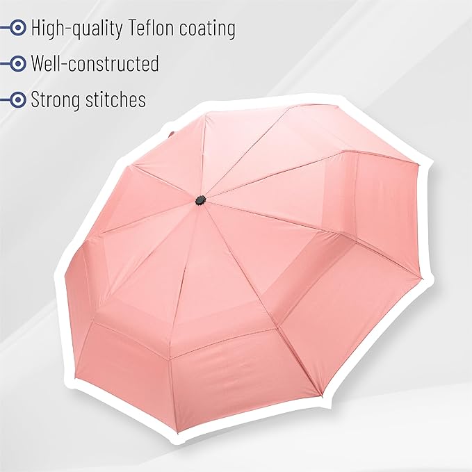 Mr. Pen- Windproof Travel Umbrella, Small Water-Resistant Automatic Folding Umbrella for Rain and Sun, Light, Compact and Portable for Women & Men, Fits Car & Backpack