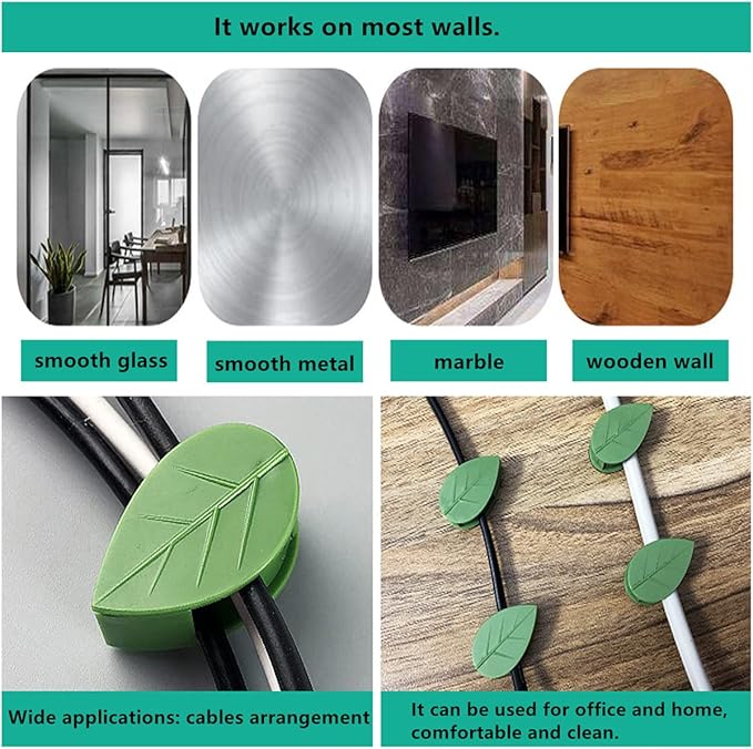 100 Pcs Plant Climbing Wall Fixture Clips Acrylic Self-Adhesive Sticker Plant Fixer Vine Traction Invisible Holder Climbing Plant Green Leaf Vines Hook Fixing Clip Indoor Outdoor Decoration