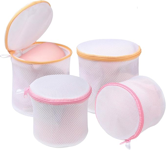 BAGAIL Laundry Bags Mesh Wash Bag for Intimates Lingerie and Delicates, 4 Pcs (Bra Wash Bag, 6×6inch+7×7inch)