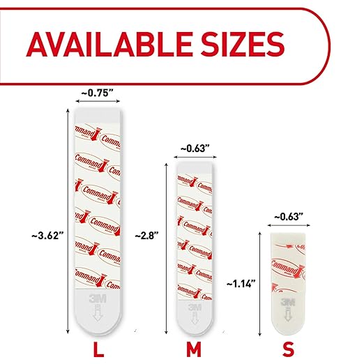 Command 5 lb Indoor Large Replacement Strips, 20 Strips, Damage-Free Wall Hanging, Re-Hang Large Hooks for Home and Wall Decor, White Adhesive