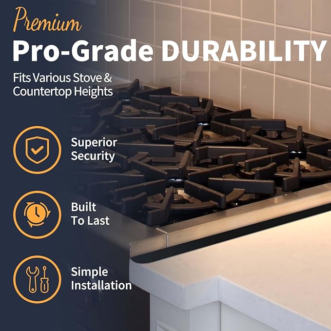 Upgrade 316 Stainless Steel Stove Gap Covers, 2 Pack Stove Gap Filler ALMCALS Stove Gap Guards Range Trim Kit Heat Resistant Oven Gap Filler Between Stovetop and Counter