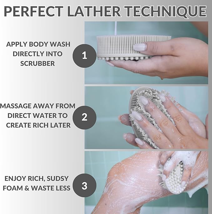 Silver Infused Scalp Massager Shampoo Brush - Advanced Material Hair Scrubber - Avilana Premium Scalp Exfoliator Head Massage - Gentle Daily Cleansing All Hair - Gift Women Men