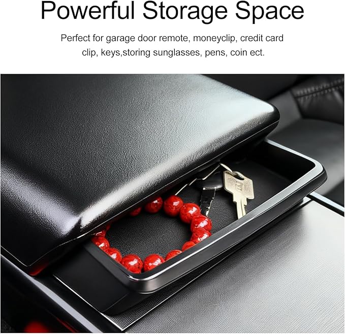 Center Console Storage Organizer for Tesla Model 3 Highland Model Y Juniper Sunglasses Holder Phone Key Armrest Storage Box Car Interior Upgrade Accessories