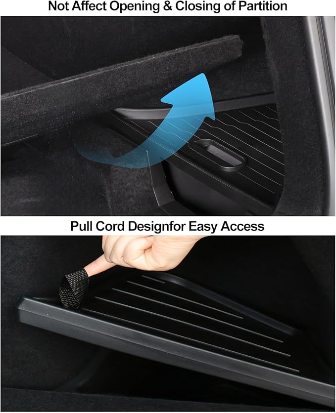 cybtkcar for Tesla Trunk Storage Bins Model Y Juniper 2026 2025 Refresh Rear Organizer with Lid Trunk Side Storage Box Model Y Interior Accessories TPE Waterproof Cargo Storage Bins Black 2PCS